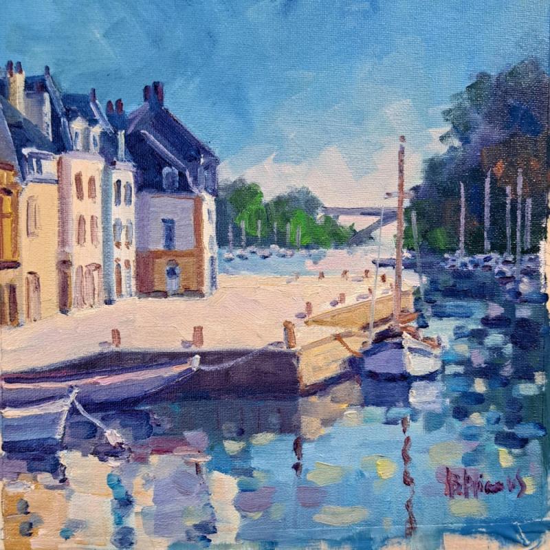 Peinture Le quai Franklin à Saint Goustan, Morbihan par Aliamus Béatrice  | Tableau Figuratif Paysages Marine Huile