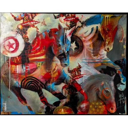 Painting Cavalerie étoilée by Doudoudidon | Painting Raw art Acrylic Animals, Sport