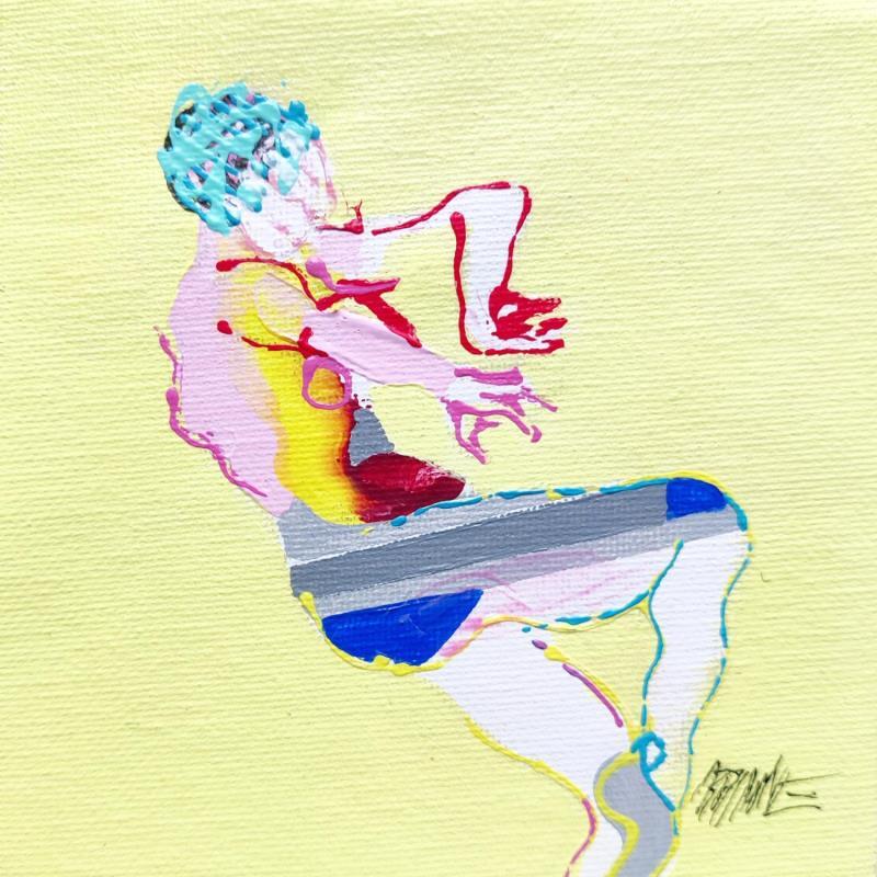 Peinture Variation in yellow  par Cressanne | Tableau Figuratif Nu Acrylique Encre