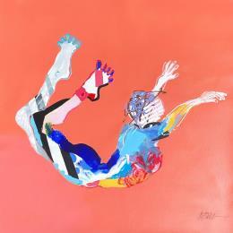 Painting Jump in the wind  by Cressanne | Painting Figurative Acrylic, Ink Nude