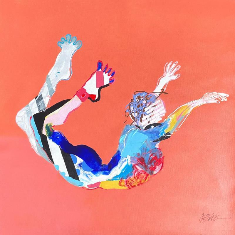 Painting Jump in the wind  by Cressanne | Painting Figurative Nude Acrylic Ink