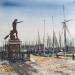 Painting Toulon Statue du génie de la navigation  by Hoffmann Elisabeth | Painting Figurative Urban Watercolor