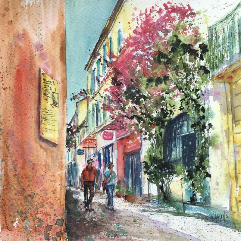 Gemälde Couleurs du Sud von Hoffmann Elisabeth | Gemälde Figurativ Urban Aquarell