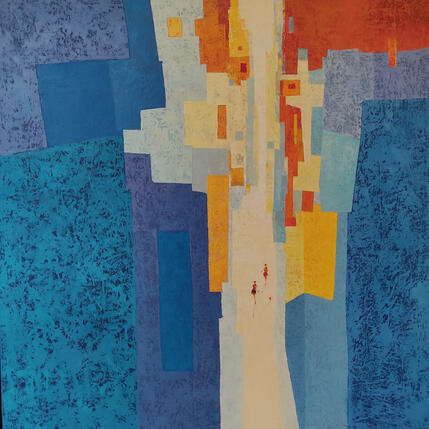 Painting Carrer deconstruït by Tomàs | Painting Abstract Oil Life style, Society, Urban