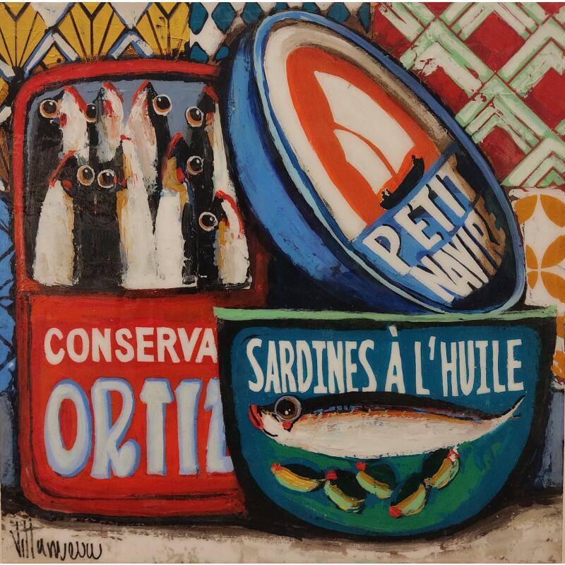 Peinture conservas saladas par Villanueva Puigdelliura Natalia | Tableau Figuratif Natures mortes Acrylique Résine