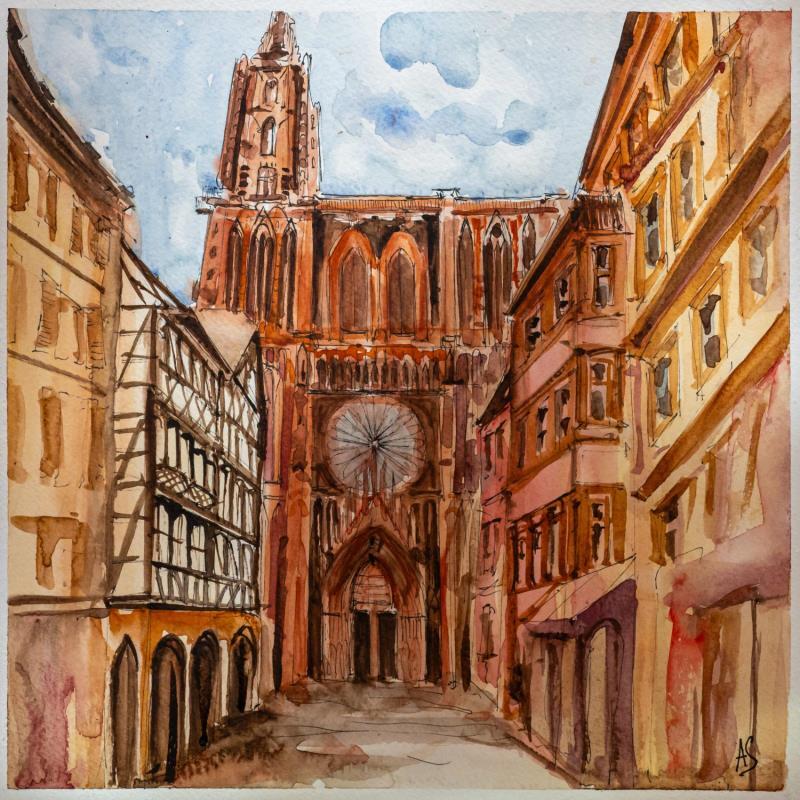 Painting Cathédrale de Strasbourg by Sorokopud Angelina | Painting