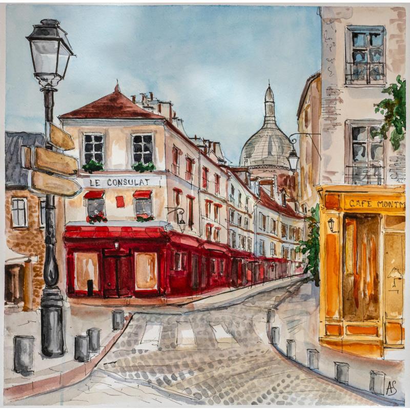 Painting Montmartre by Sorokopud Angelina | Painting