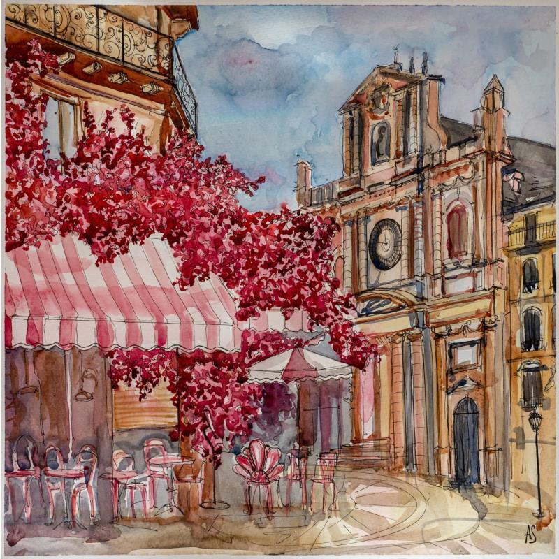 Gemälde Sous les pétales roses von Sorokopud Angelina | Gemälde