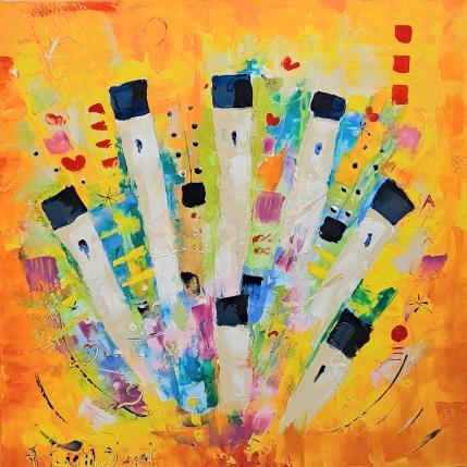 Peinture Feu de joie par Bastide d´Izard Armelle | Tableau Abstrait
