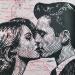 Painting Le baiser sur carte militaire by Wawapod | Painting Pop-art Pop icons Acrylic Posca