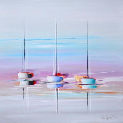 Gemälde Aube sur Océan von Munsch Eric | Gemälde Figurativ Acryl, Öl Marine