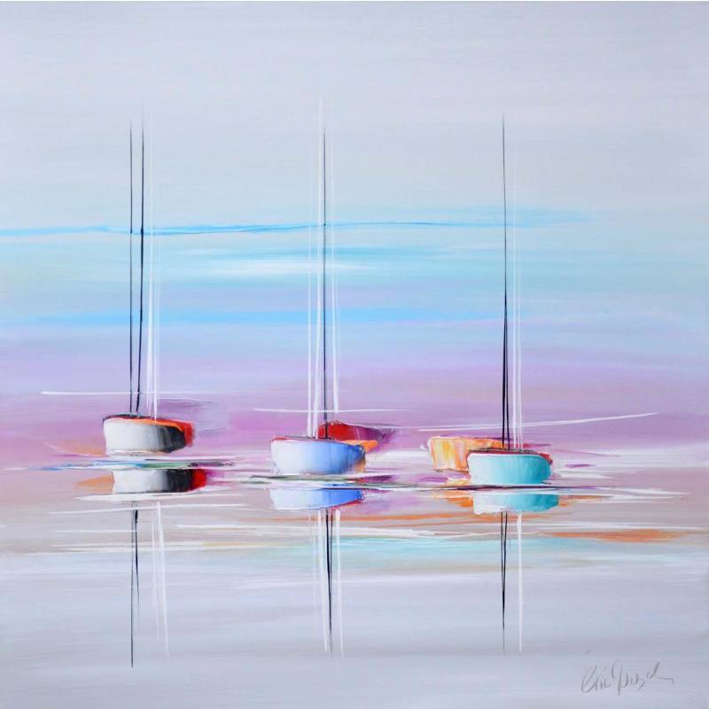 Gemälde Aube sur Océan von Munsch Eric | Gemälde Figurativ Marine Öl Acryl