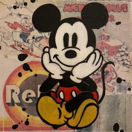Peinture F1 Mickey cool par Marie G.  | Tableau Pop-art Acrylique, Bois, Collage Icones Pop