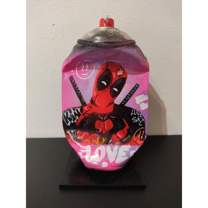 Sculpture Deadpool by Lemoine Mael | Sculpture Pop-art Pop icons Graffiti Acrylic
