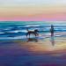 Peinture L’enfant et le chien par Alice Roy | Tableau Figuratif Paysages Marine Huile