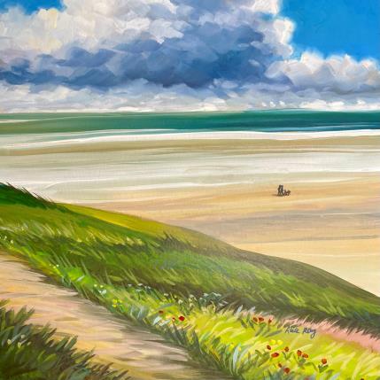 Peinture La plage à l’infini par Alice Roy | Tableau Figuratif Acrylique Marine, Paysages