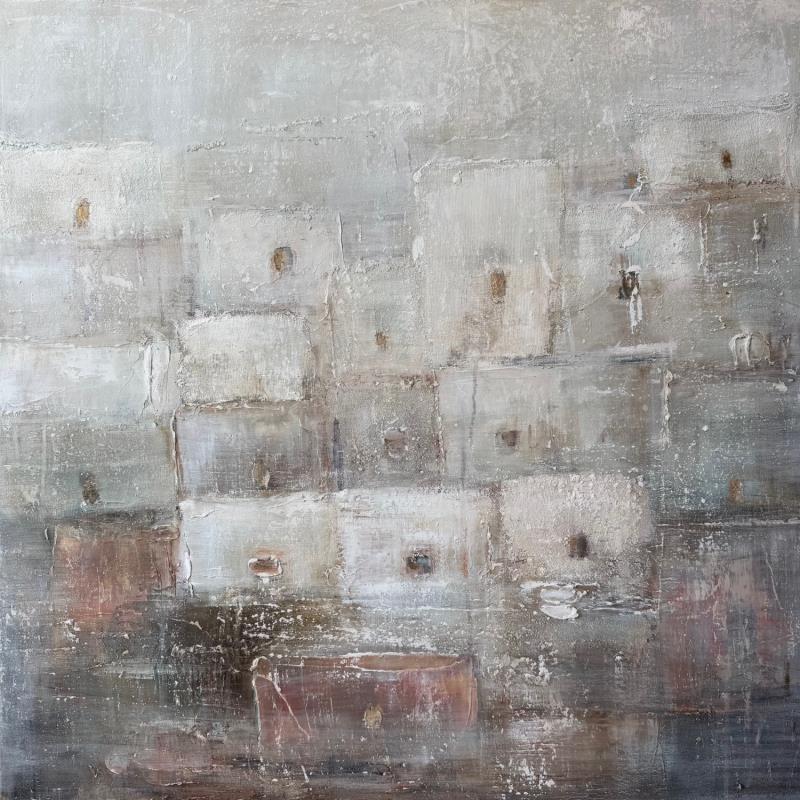 Peinture Blue Skyline par Solveiga | Tableau Acrylique