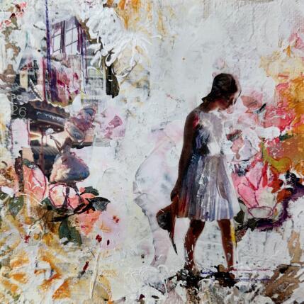 Painting The Gift by Bergeron Marie-Josée | Painting Surrealism Acrylic, Gluing, Paper, Pastel, Posca