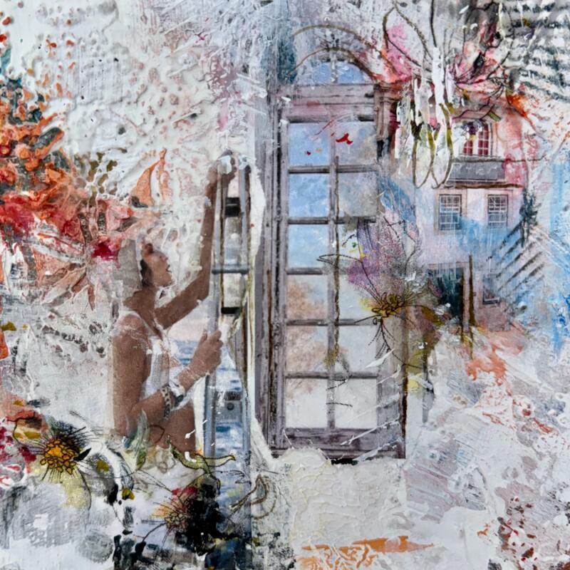 Peinture Step by Step par Bergeron Marie-Josée | Tableau Surréalisme Acrylique Collage Posca Pastel Papier