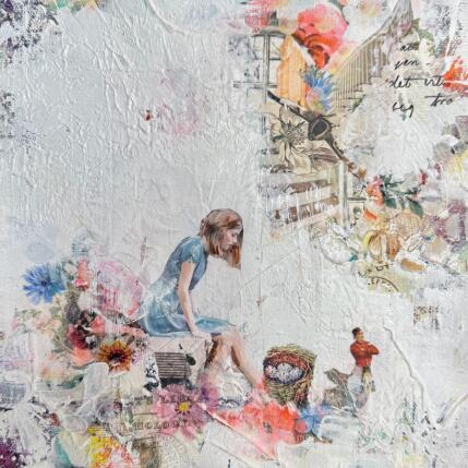 Painting My Nest by Bergeron Marie-Josée | Painting Surrealism Acrylic, Gluing, Paper, Pastel Pop icons