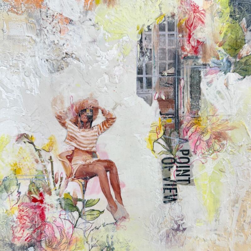 Painting Point of View by Bergeron Marie-Josée | Painting Surrealism Acrylic Gluing Posca Pastel Paper