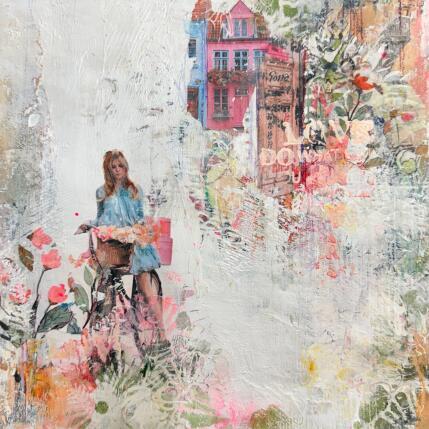 Painting Give and Love by Bergeron Marie-Josée | Painting Surrealism Acrylic, Gluing, Paper, Pastel, Posca