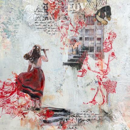 Painting Looking for You by Bergeron Marie-Josée | Painting Surrealism Acrylic, Gluing, Paper, Pastel, Posca