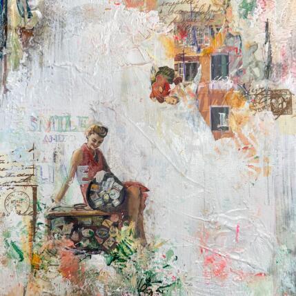 Painting My Soul Angel by Bergeron Marie-Josée | Painting Surrealism Acrylic, Gluing, Paper, Pastel, Posca