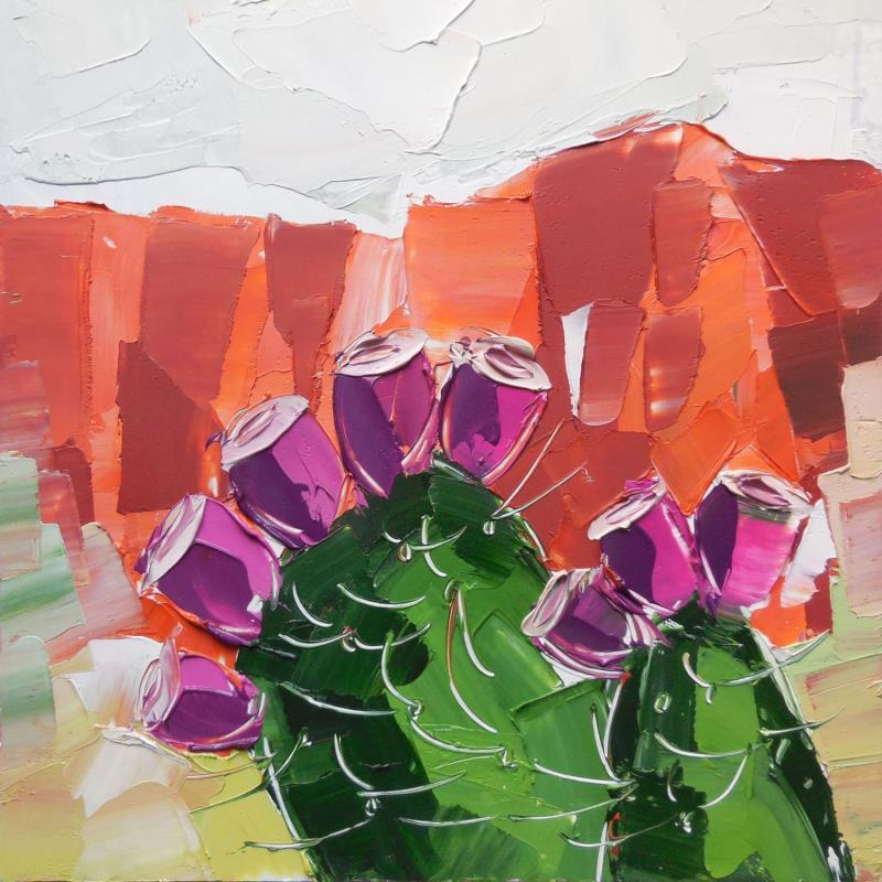 Painting Prickly Pear Fruit by Lunetskaya Elena | Painting Figurative Landscapes Nature Minimalist Oil