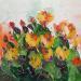Painting Prickly Pear Cactus Flowers by Lunetskaya Elena | Painting Figurative Landscapes Nature Minimalist Oil