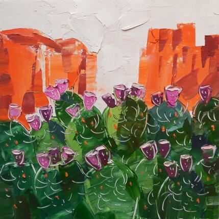 Painting Prickly pear with fruits by Lunetskaya Elena | Painting Figurative Oil Landscapes, Minimalist, Nature