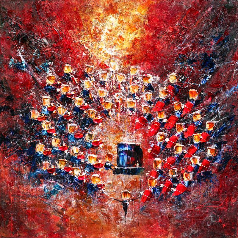 Peinture Concert rouge par Reymond Pierre | Tableau Figuratif Musique Huile