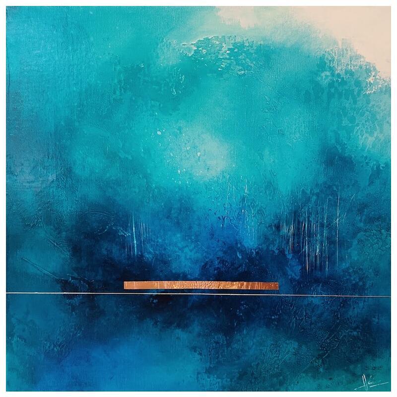 Painting Abstraction #3369 by Hévin Christian | Painting Abstract Minimalist Oil Acrylic Pastel