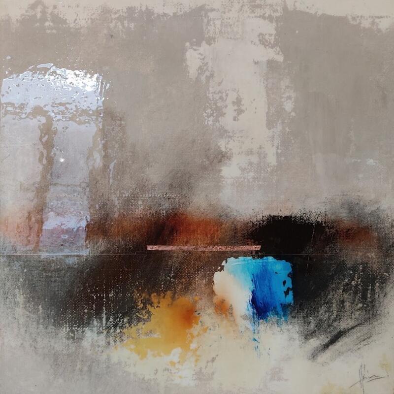 Peinture Abstraction #3370  par Hévin Christian | Tableau Abstrait Minimaliste Huile Acrylique Pastel