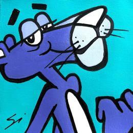 Peinture VIOLET PINK PANTHER par Mestres Sergi | Tableau Pop-art Acrylique, Graffiti Enfant, Icones Pop, Minimaliste