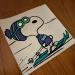 Peinture SNOOPY  IN FLUOR SKI par Mestres Sergi | Tableau Pop-art Icones Pop Enfant Minimaliste Graffiti Acrylique