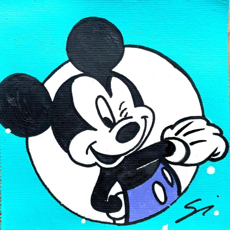 Painting MICKEY FLUOR HAND by Mestres Sergi | Painting Pop-art Pop icons Child Minimalist Graffiti Acrylic