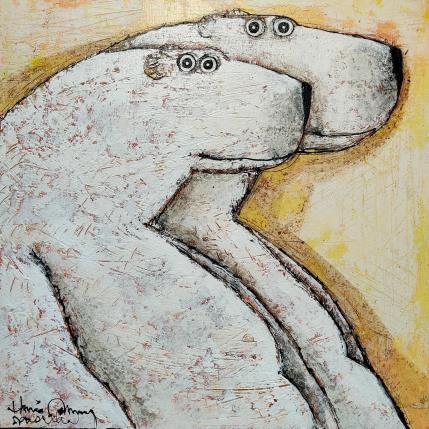 Peinture Des nouvelles du pôle par Maury Hervé | Tableau Art Singulier Animaux