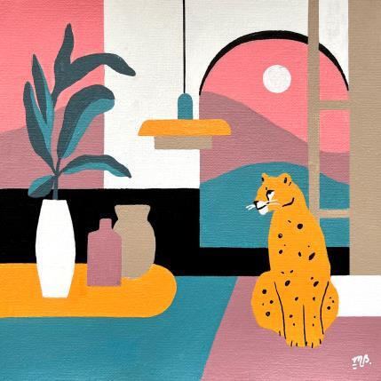 Painting Through the Open Door by Birsak Mariah | Painting Figurative Acrylic Animals, Architecture, Pop icons, Still-life
