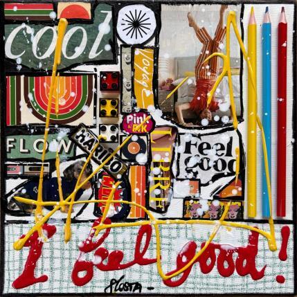 Painting I feel good by Costa Sophie | Painting Pop-art Acrylic, Gluing, Upcycling Pop icons