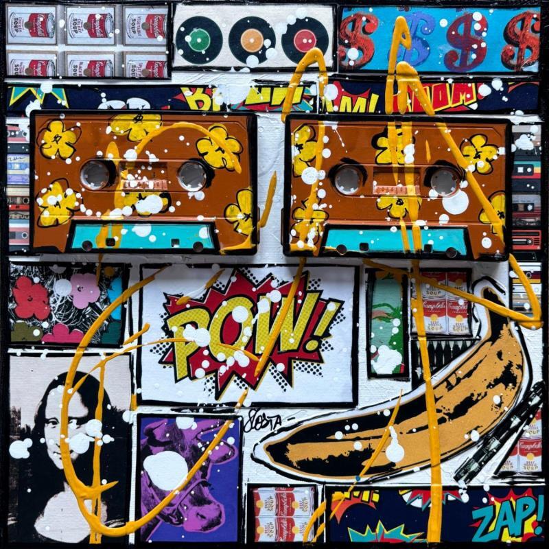 Peinture Pow Pop par Costa Sophie | Tableau Pop-art Icones Pop Acrylique Collage Upcycling