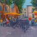 Peinture Place de l'archevêché à Aix en Provence  par Degabriel Véronique | Tableau Figuratif Paysages Urbain Scènes de vie Huile