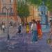 Painting Statue du roi René cours Mirabeau à Aix  by Degabriel Véronique | Painting Figurative Landscapes Urban Life style Oil