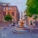 Painting Fontaine des 4 dauphins à Aix  by Degabriel Véronique | Painting Figurative Landscapes Urban Life style Oil