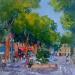 Painting Promenade sur le cours Mirabeau à Aix  by Degabriel Véronique | Painting Figurative Landscapes Urban Life style Oil