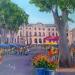 Painting Marché aux fleurs à Aix  by Degabriel Véronique | Painting Figurative Landscapes Oil