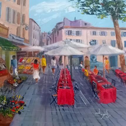 Peinture Journée d'été rue des tanneurs à Aix  par Degabriel Véronique | Tableau Figuratif Huile Paysages