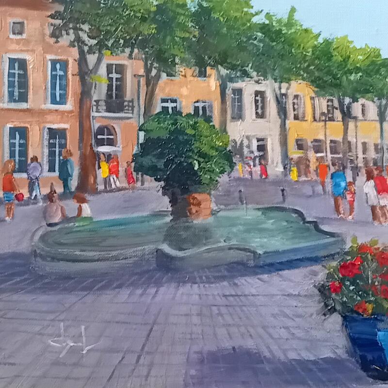 Peinture Promenade sur le cours Mirabeau  par Degabriel Véronique | Tableau Figuratif Paysages Huile