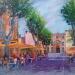 Peinture Place de l'archevêché à Aix  par Degabriel Véronique | Tableau Figuratif Paysages Huile