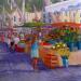 Gemälde Jour de marché à Aix  von Degabriel Véronique | Gemälde Figurativ Landschaften Öl